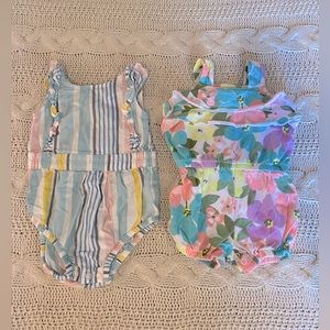 Two Carter’s baby girl rompers